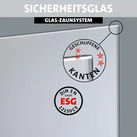Ambiente Home Glaszaun Erweiterungsset 187 x 55,7 cm Weiß