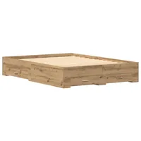 VidaXL Bettgestell mit Schubladen Eiche Werkholz 160 x 200