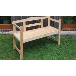 Friesenbank Emden - 118 x 45 x 78 cm - Farbe: Natur - Gartenbank (2-Sitzer) aus naturbelassenem Kiefernholz