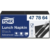 Tork 477864 Soft Lunchservietten Schwarz / 3lagige, saugfähige Papierservietten / Vielfältig verwendbar /Advanced Qualität / 10 x 150 (1500) Servietten / 32,6 x 33 cm (B x L) / 1/4-Falz