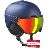 Black Crevice Skihelm Davos mit Visier, blau, L (59-61 cm)