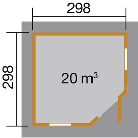 Weka Mediterrana 5-Eck 2,98 x 2,98 m natur ohne Aufsatz