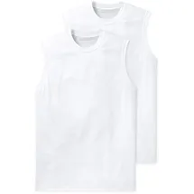 SCHIESSER Herren, Unterhemden, 2er Pack - "Essentials", Muscleshirt, Rundhals, Baumwolle, weiß M,