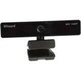 eforcity Blizzard A350 Pro Webcam 2560 x 1440 Pixel Klemm-Halterung, Standfuß Schwarz/Silber