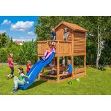 Fungoo Spielturm "My HOUSE Free Time Beach«, mit Schaukel & Rutsche, Spielhaus, Sandkasten, Picknick-Tisch