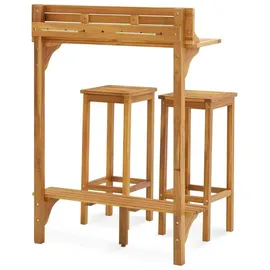 vidaXL Balkon-Bar-Set 3-tlg. Braun