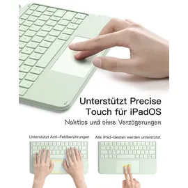 Inateck Hülle mit Tastatur für iPad 10/11 Generation A16 2025, iPad Air 11" M3/M2 (2025/2024), Air 5/4, Pro 11 4/3/2/1 Grün