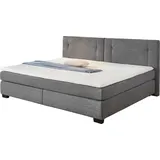 Jockenhöfer Boxspringbett Family 240 x 200 cm Stoff Grau Dunkelgrau