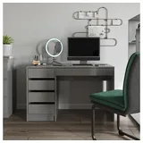 Vicco Schreibtisch Sherry, Grau Hochglanz, 55 x 120 cm mit Schubladen, Vicco