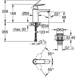 Grohe Eurosmart Cosmopolitan Einhandmischer Chrom