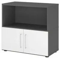 Hjh OFFICE PRO Hammerbacher Regal FlexWall Türen 2OH graphit/weiß