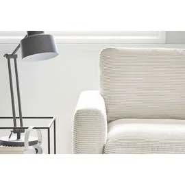 KAWOLA Ecksofa Cara Cord Recamiere rechts cremeweiß