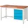 Stier Höhenverstellbare Werkbank Premium mit 3 Schubladen BxTxH 1500x700x840-1040mm RAL 7035 / RAL 5012