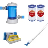 Bestway - Poolsauger AquaCrawl & Filterpumpe 5678 L/u & 2 Filter Typ III & WAYS Scheuerbürste