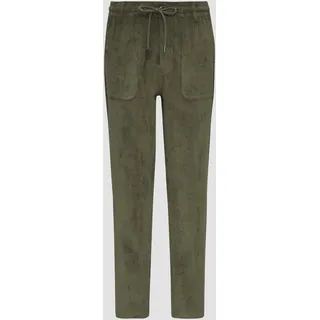 S.Oliver - Fließende Jogpants aus Feincord, Khaki, 40