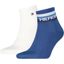 Tommy Hilfiger TH MEN QUARTER 2P SPORT TH LOGO Sneakersocken 2er Pack Blau 43-46