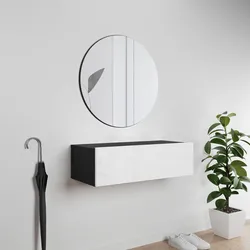 Garderoben-Set INOSIGN "PARIS", schwarz-weiß (matera anthrazit, weiß hochlganz), Kastenmöbel-Sets, Garderoben- Set Breite 70cm, ideal für schmale Flure