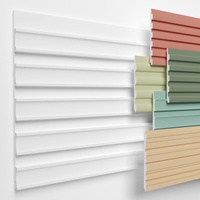 HEXIMO Lamellenwand (3.67 m2) aus XPS - Lamellen Wandpaneele Lamellenverkleidung Akustikpaneele weiß (8 Paneele, HLM-6-01 weiß) Wandplatten wall panels Schaumstoff