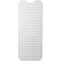 Relaxdays Badewannenmatte, mit Saugnäpfen, PVC, Kinder & Erwachsene, BxT: 97x39 cm, rutschfeste Wannenmatte, transparent