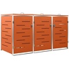 Mülltonnenbox für 3 Tonnen 207 x 77,5 x 115 cm orange