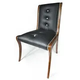 Casa Padrino Echtleder Esszimmerstuhl mit Glitzersteinen 50 x 47 x H. 95 cm - Luxus Möbel