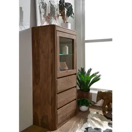 MASSIVMOEBEL24.DE Vitrine Toronto 70 x 40 x 145 cm Rot-braun