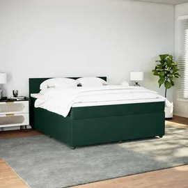 vidaXL Boxspringbett 180 x 200 cm Dunkelgrün