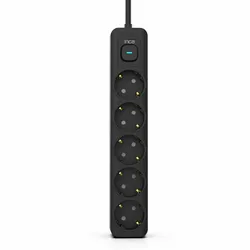 Steckdosenleiste 5fach, LED Anzeige Ein/Aus Schalter Schwraz 3,0m