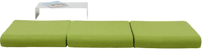 Softline Hocker/Faltmatratze Bingo grün, Designer Michiel van der Kley, 12x65x65 cm