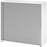 HAMMERBACHER Rollladenschrank weiß, silber 2 Fachböden 120,0 x 40,0 x 110,0 cm