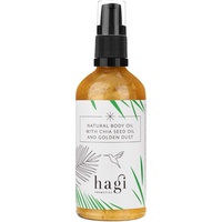 HAGI Natürliches Körperöl mit Chiasamenöl und Goldstaub, Zitronengras Öl, Lemongrass Öl, Sonnenblumenöl, Hautglanz und Hautpflege, 100 ml
