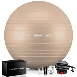 EliteAthlete® Gymnastikball Sitzball Büro ergonomisch mit Anti Burst System - Fitness Yoga Pilates Schwangerschaft - Schwangerschaftsball Fitnessball Yogaball - Yoga Ball inkl. Luftpumpe - Cappu 65cm