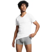 Puma Herren T-Shirt 2er Pack - Basic V-Neck, Weiß L