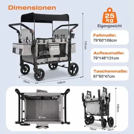 Sekey Bollerwagen faltbar grau