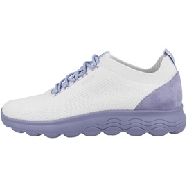 GEOX Damen D SPHERICA Sneaker, Off White/LT Violet, 38