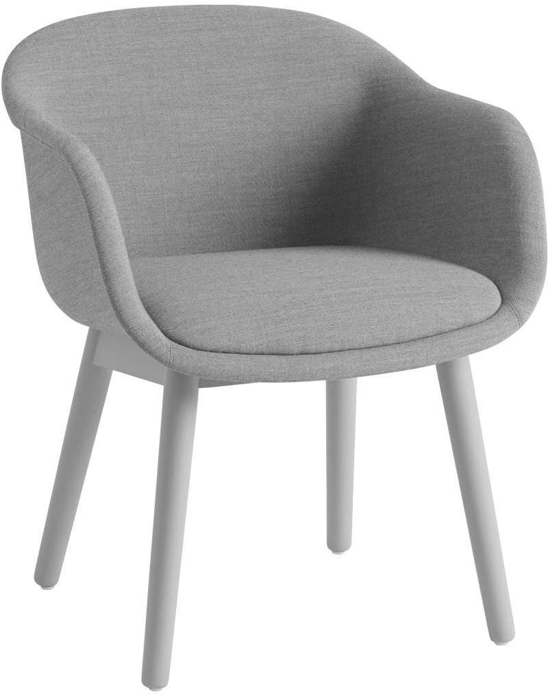 Fiber Conference Armchair, wood base, remix 133 / grau