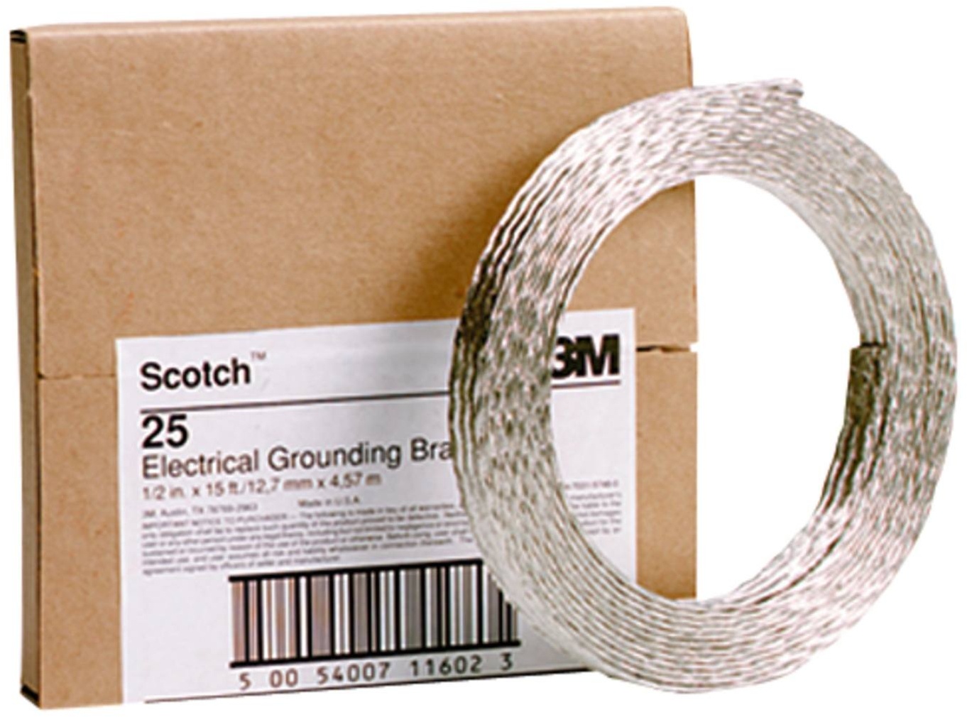 3M Scotch 25 Erdungsband, Kupfer-verzinnt, 25 mm2, 13 mm x 4,5 m, 2,38 mm
