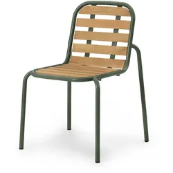 Normann Copenhagen - Vig Outdoor Stuhl, Robinie natur / dunkelgrün