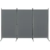[en.casa] Raumteiler Teruel 3-teilig 260x176 cm Paravent Trennwand 3-TLG. Sichtschutz Stellwand Spanische Wand Dunkelgrau