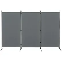 [en.casa] Raumteiler Teruel 3-teilig 260x176 cm Paravent Trennwand 3-TLG. Sichtschutz Stellwand Spanische Wand Dunkelgrau