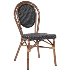 pemora Bistrostuhl Outdoor-Stuhl Terrassenstuhl Balkonstuhl Balkonmöbel Bambusoptik BAMBU schwarz