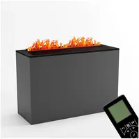 Kaminlicht Elektrokamin Rilke Wasserdampf Kamin, Elektrischer Kamin, Wasserdampfkamin mit 3D Feuer und Knisterfunktion grau