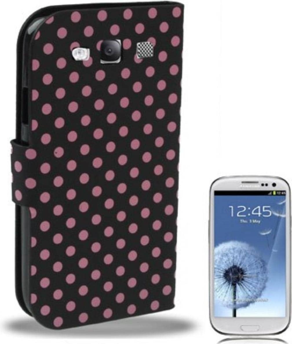König Design Schutzhülle Tasche Flip slim für Handy Samsung Galaxy S3 i9300 / i9305 / S3 NEO i9301 Schwarz / Pink (Galaxy S3 Neo, Galaxy S3), Smartphone Hülle, Schwarz