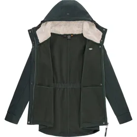 Ragwear Damen, Übergangsjacke Funktionsjacke Softshelljacke wasserabweisend mit Kapuze Monadde Softshell Dark Green Gr. 3XL - 3XL