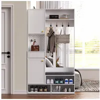 Klam home Garderoben-Set Garderobenset,Komplett-Set Flurgarderobe mit Sitzbank,4 Haken, 6-in-1