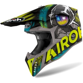 Airoh Wraap Alien, Motocross Helm, schwarz-gelb, Größe XL