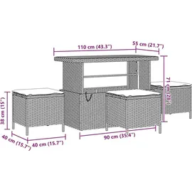 vidaXL Garten Essgruppe 4-tlg. Beige