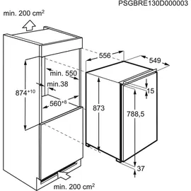 AEG TSF5O881DF Einbaukühlschrank (118 l, 873 mm hoch)
