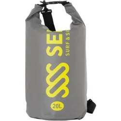 SEB Drybag 20 Liter Grau - Neongelb / Wasserdichte Tasche - Supboard - Kajak EINHEITSGRÖSSE