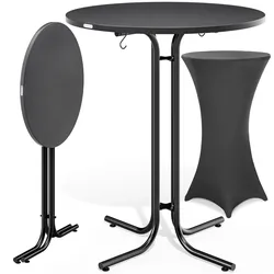 Stehtisch Grau 110x70cm + Stehtischhusse Grau Ø70cm